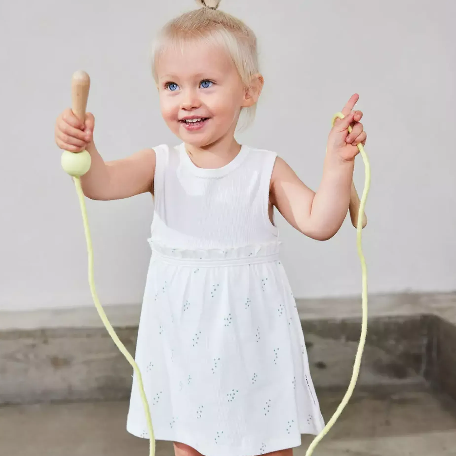 Babyklänning ärmlös Tiny Dots Vit