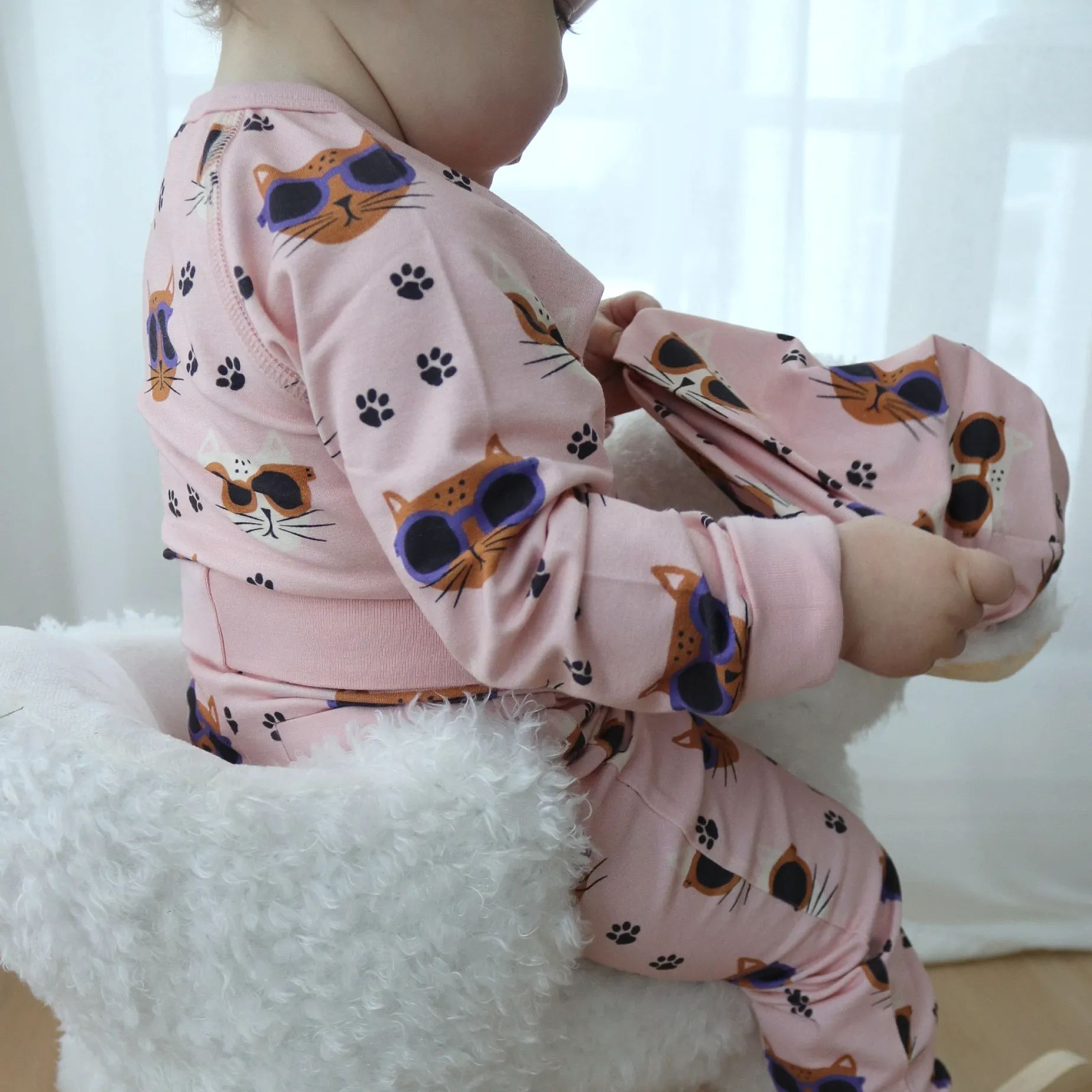 Body Bambu Cool Cats Rosa