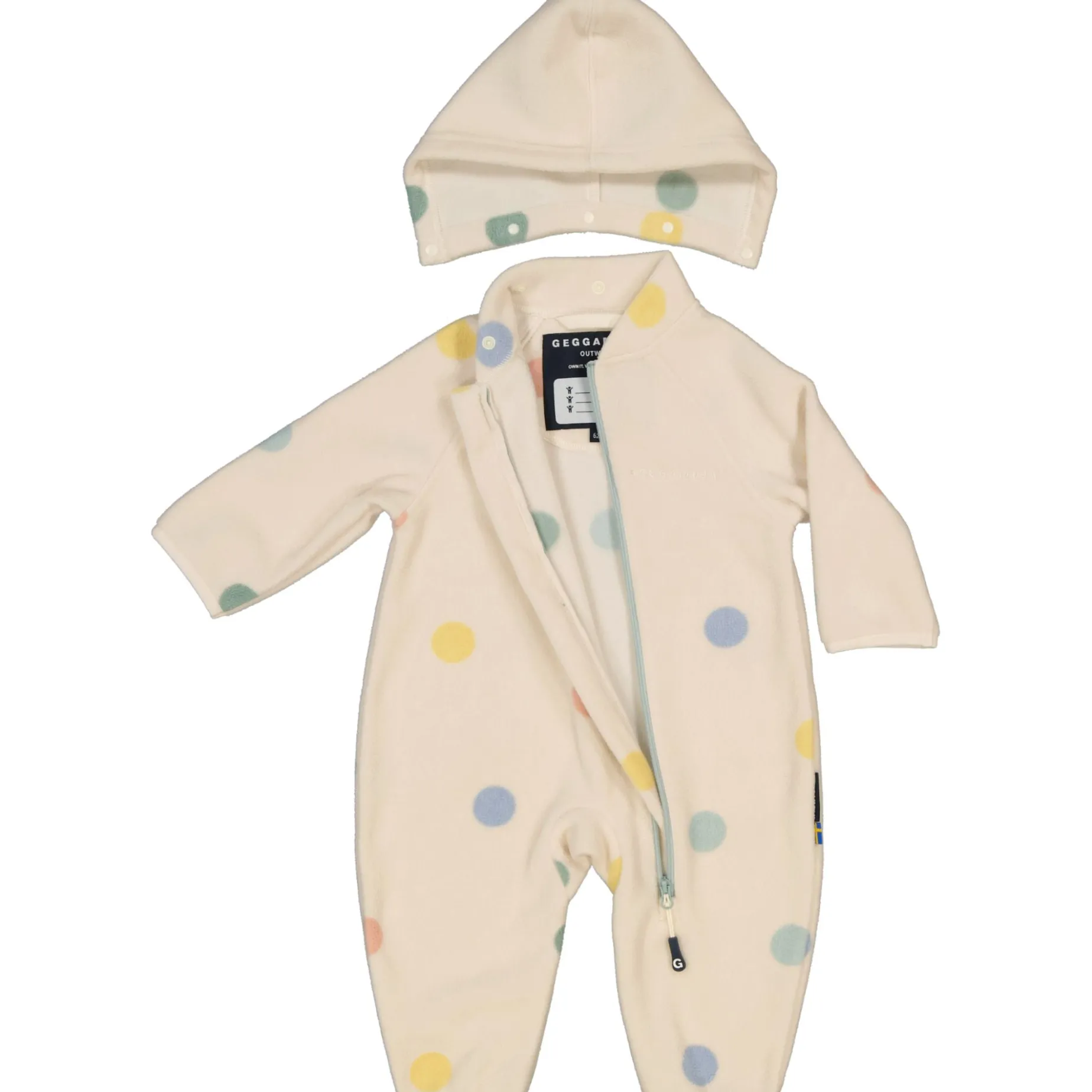 Fleeceoverall Dots Beige