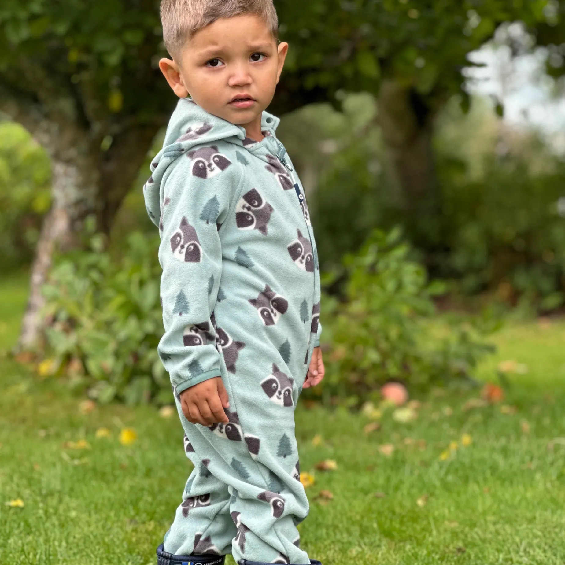 Fleeceoverall Racoon Grön