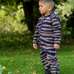 Fleeceoverall Zebra Blå/Brun