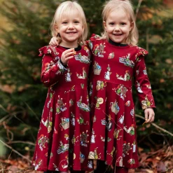 Klänning Pettson och Findus Röd - Julmotiv