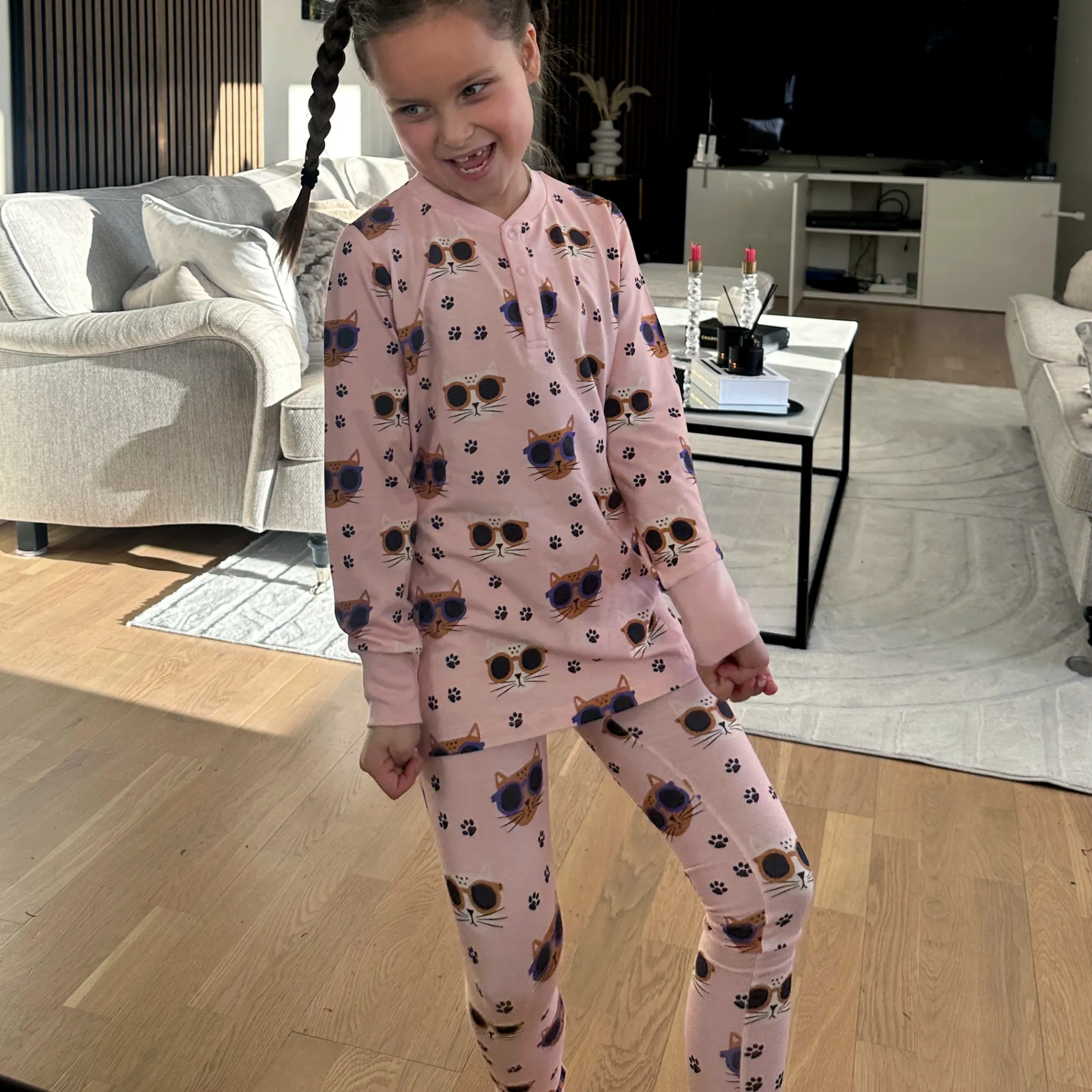Leggings Bambu Cool Cats Rosa