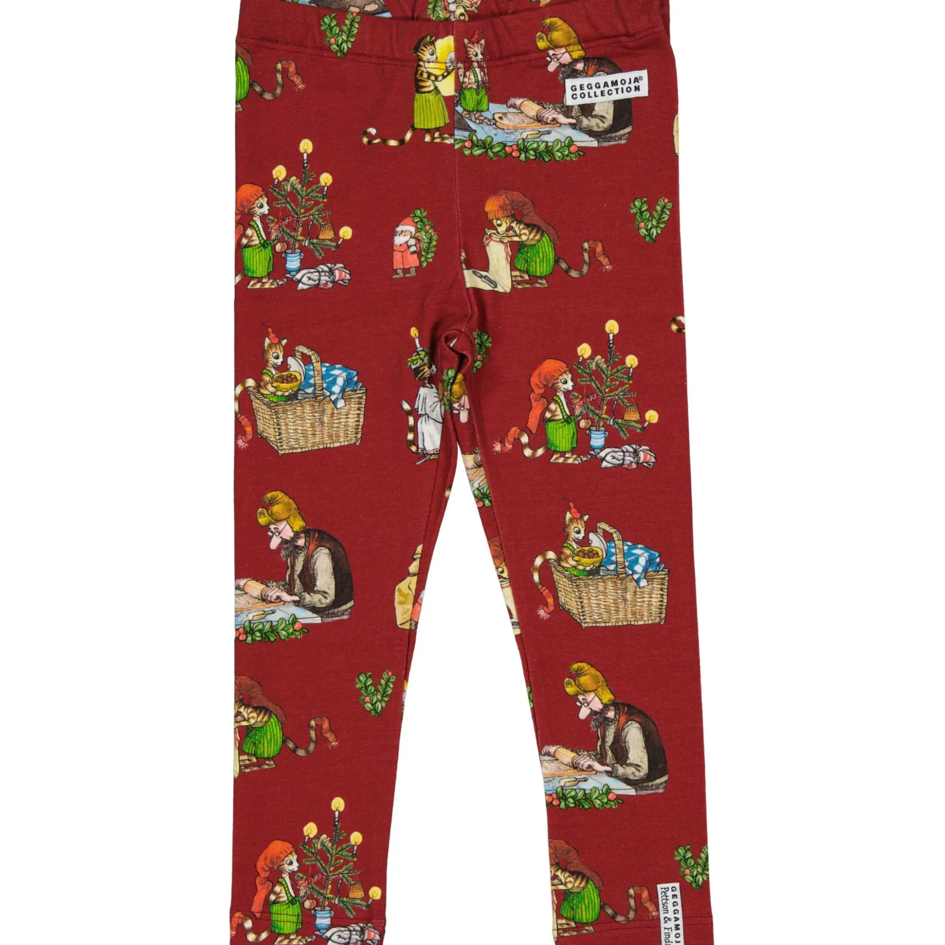 Leggings Pettson och Findus Röd - Julmotiv