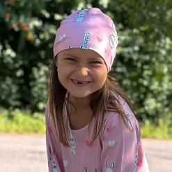 Mössa Bambu fleecefodrad Lama Rosa