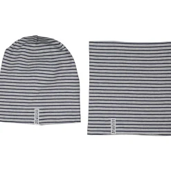 Mössa och Tube set Gråmelerad /Navy