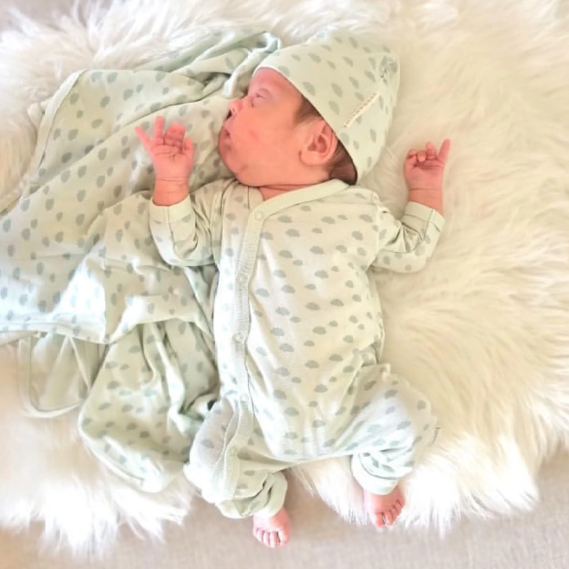 Prematurdräkt bambu Grön