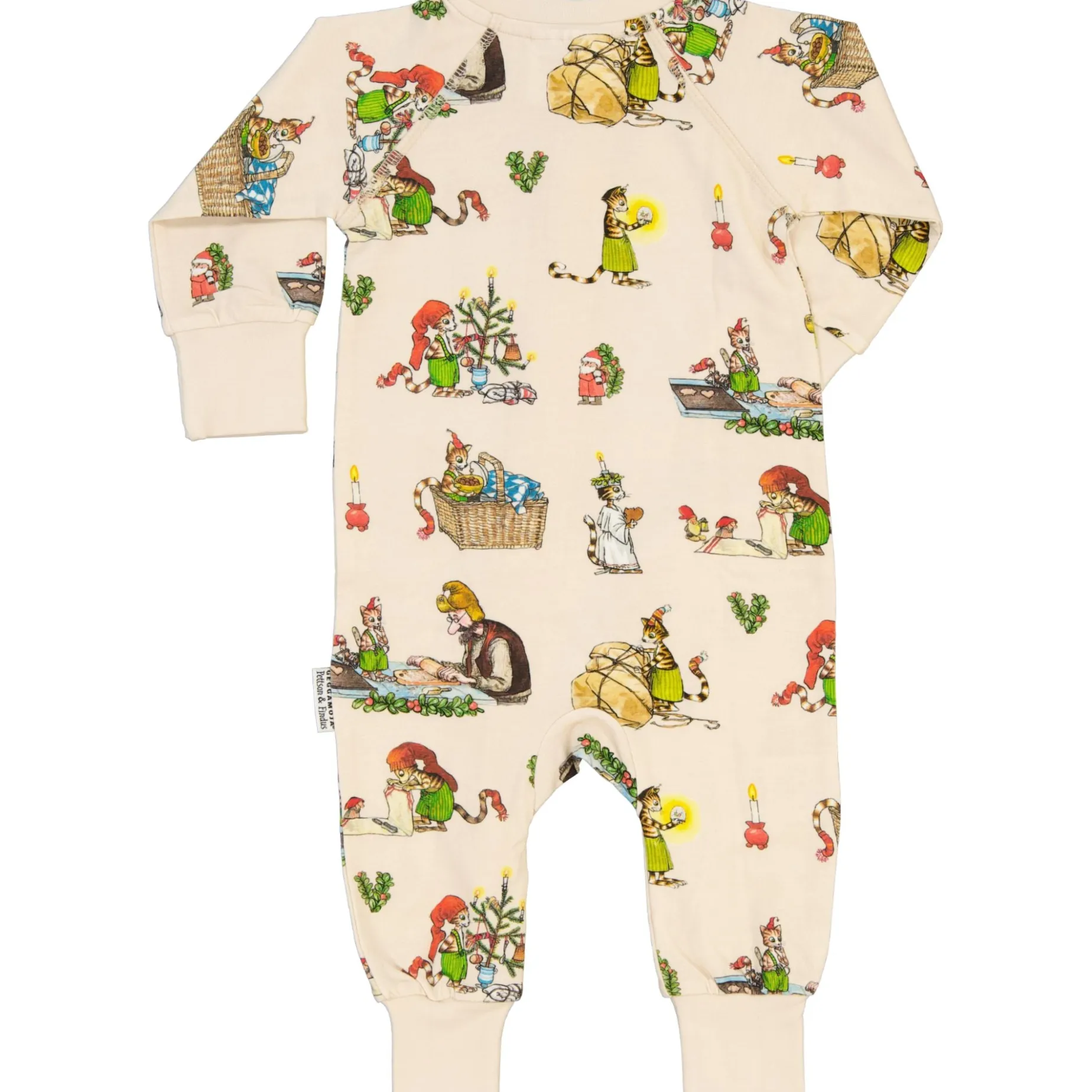 Pyjamas Pettson och Findus Beige -Julpyjamas