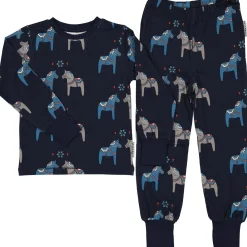 Pyjamas tvådelad Bambu Dalahäst Navy