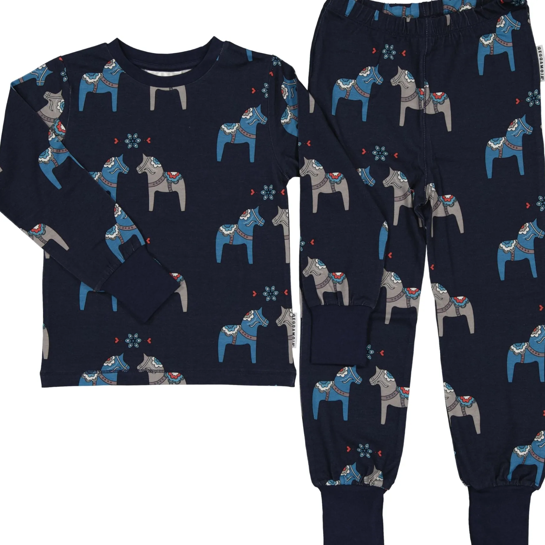 Pyjamas tvådelad Bambu Dalahäst Navy