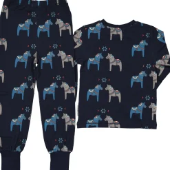 Pyjamas tvådelad Bambu Dalahäst Navy