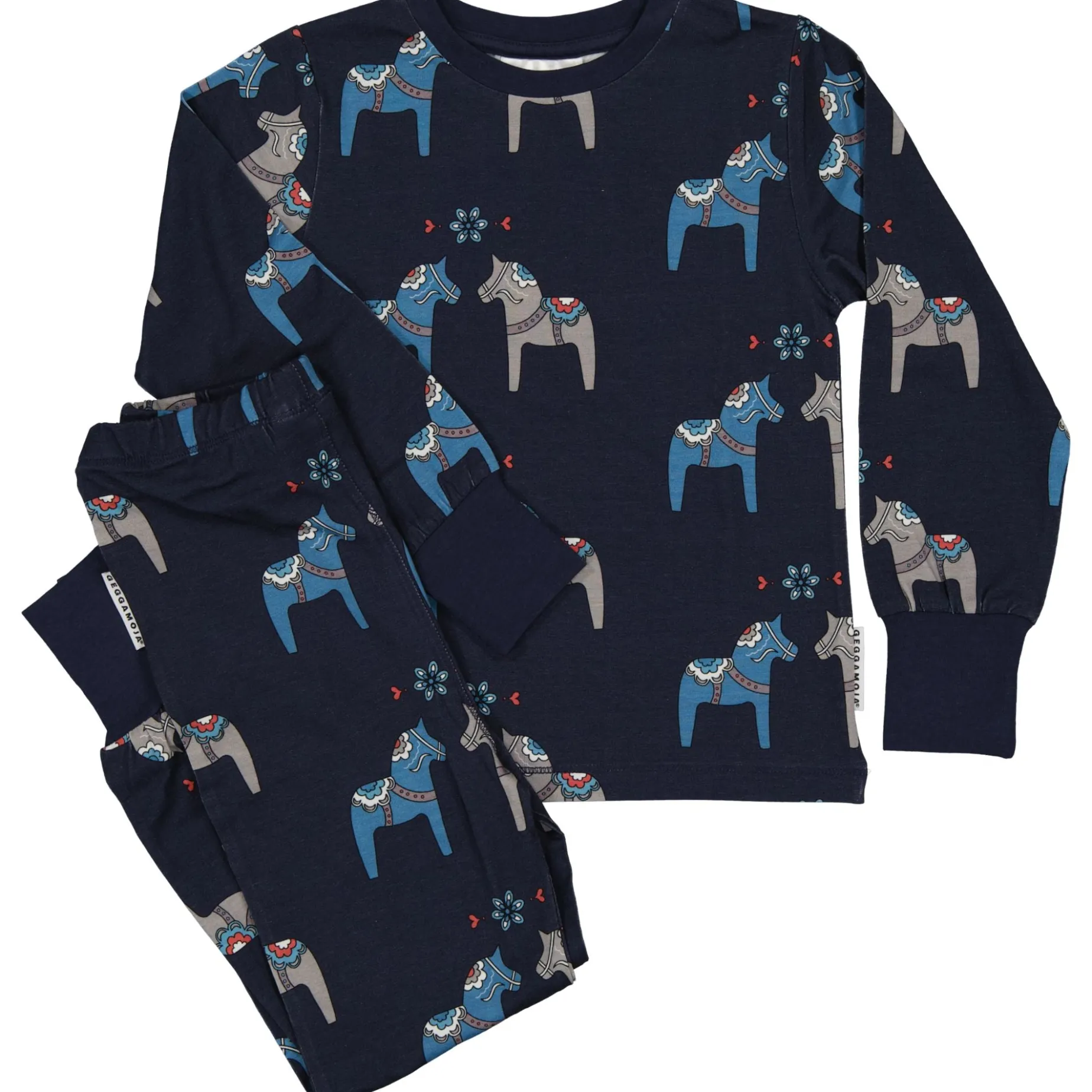 Pyjamas tvådelad Bambu Dalahäst Navy