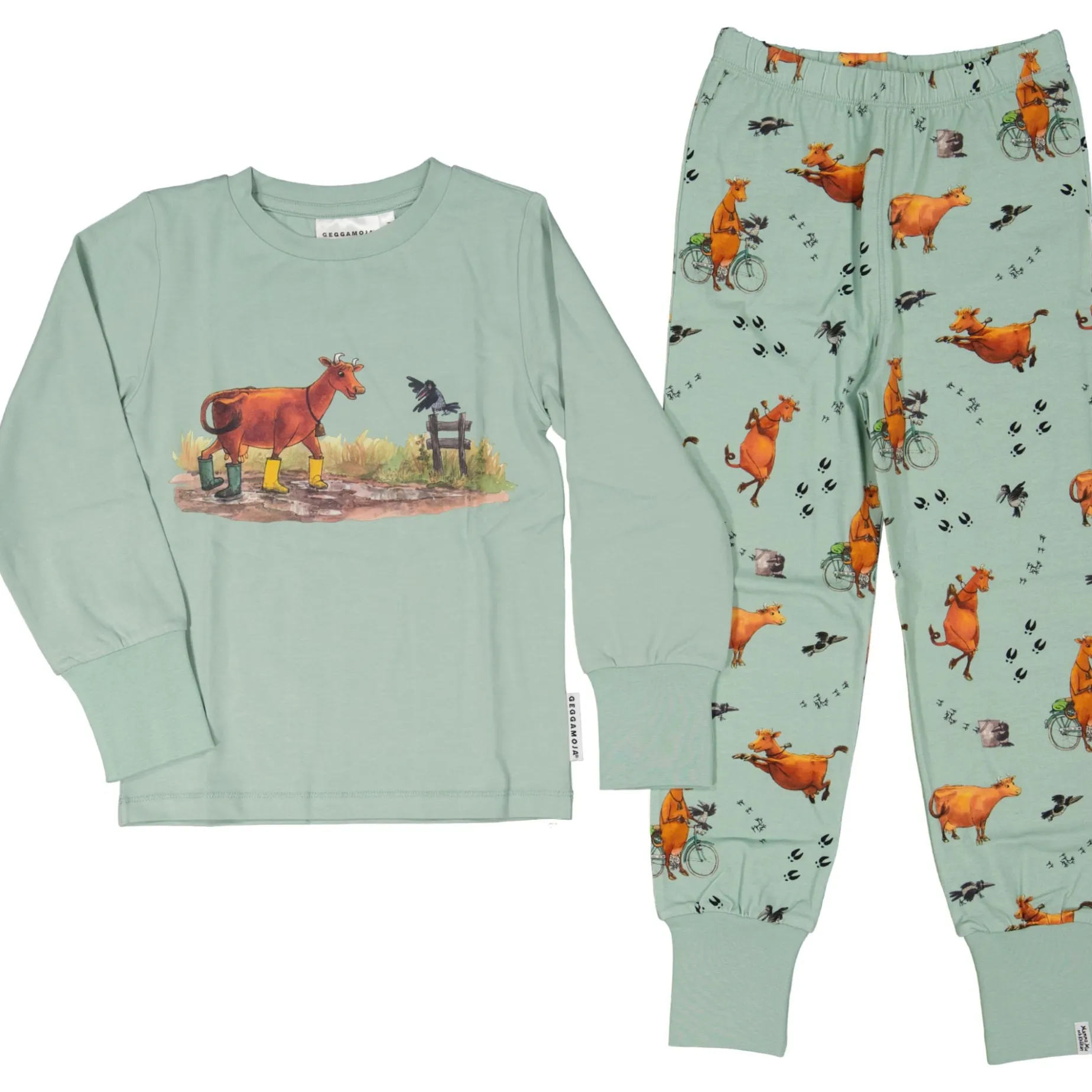 Pyjamas tvådelad Mamma Mu och Kråkan Grön
