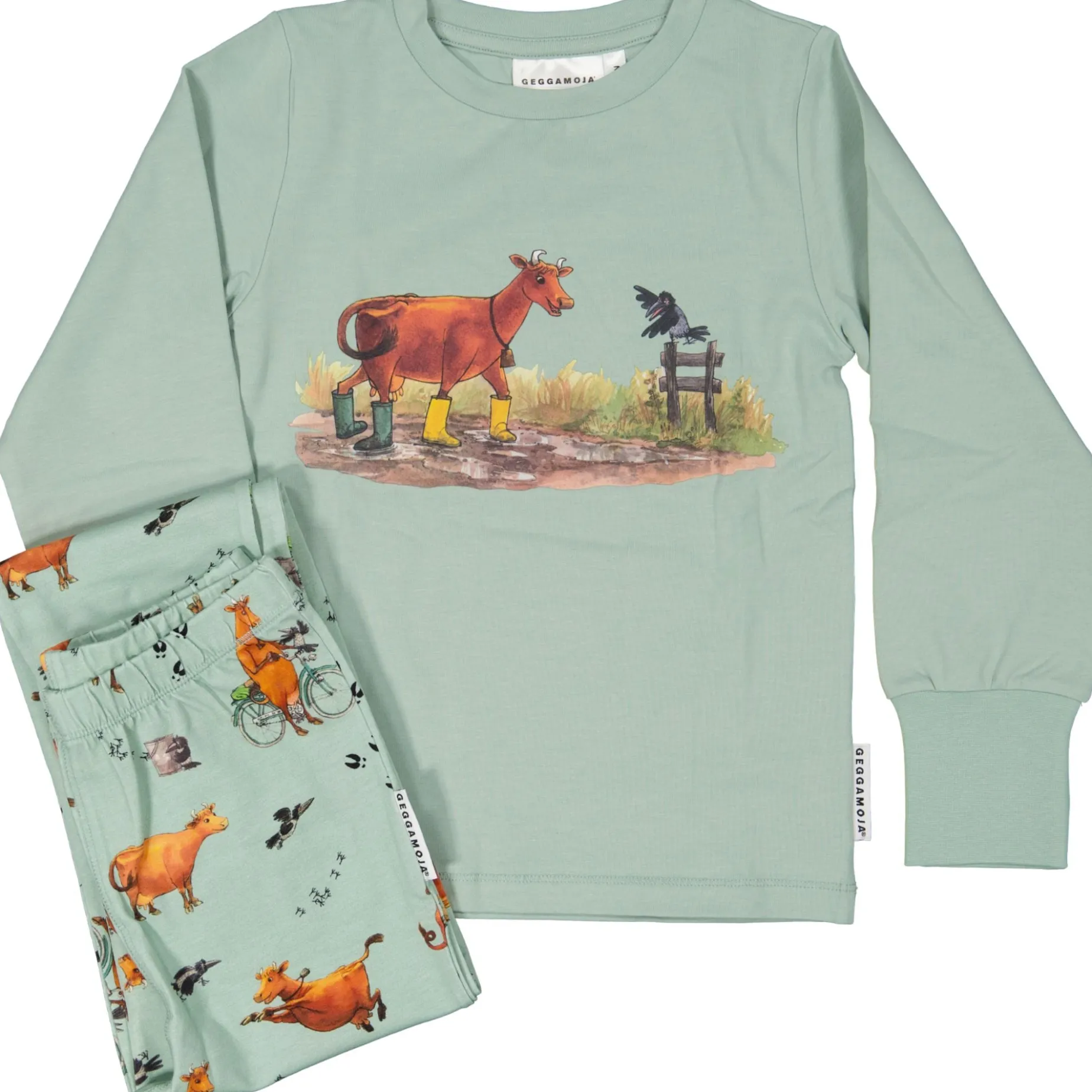 Pyjamas tvådelad Mamma Mu och Kråkan Grön