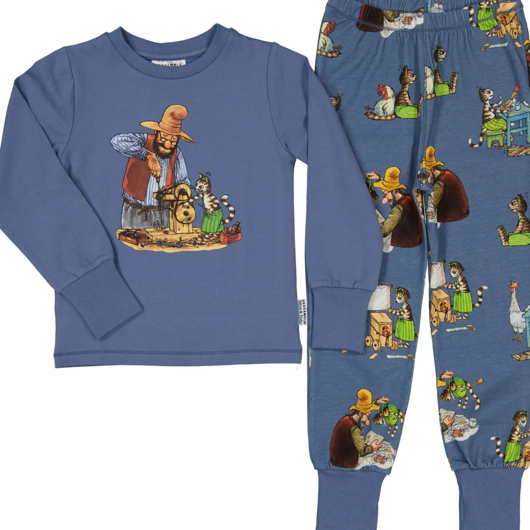 Pyjamas tvådelad Pettson och Findus Blå