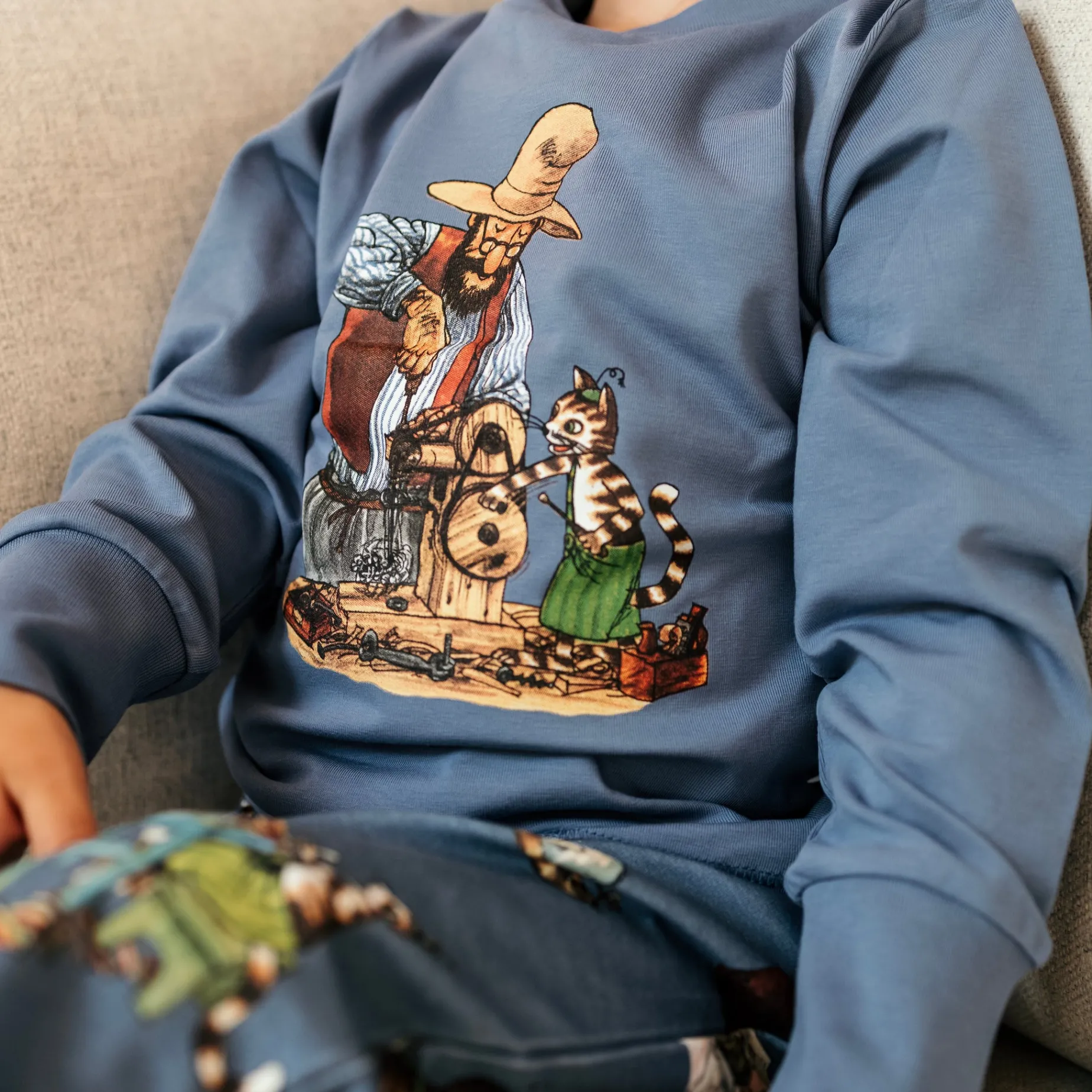 Pyjamas tvådelad Pettson och Findus Blå