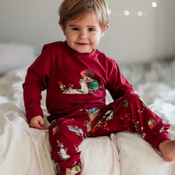 Pyjamas tvådelad Pettson och Findus Röd - Julpyjamas