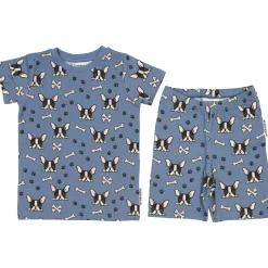 Pyjamas-set Bambu Bulldog Blå