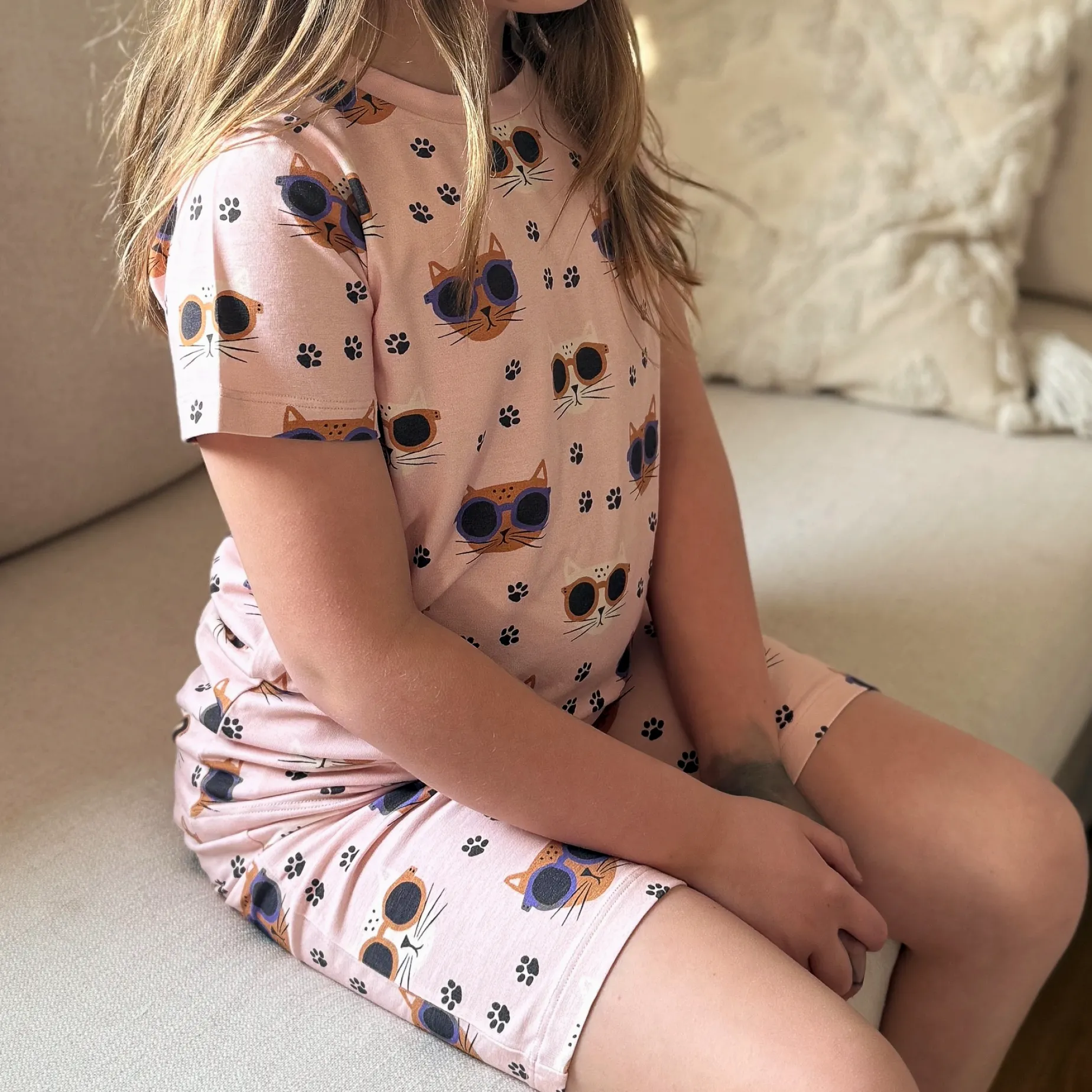 Pyjamas-set Bambu Cool Cats Rosa
