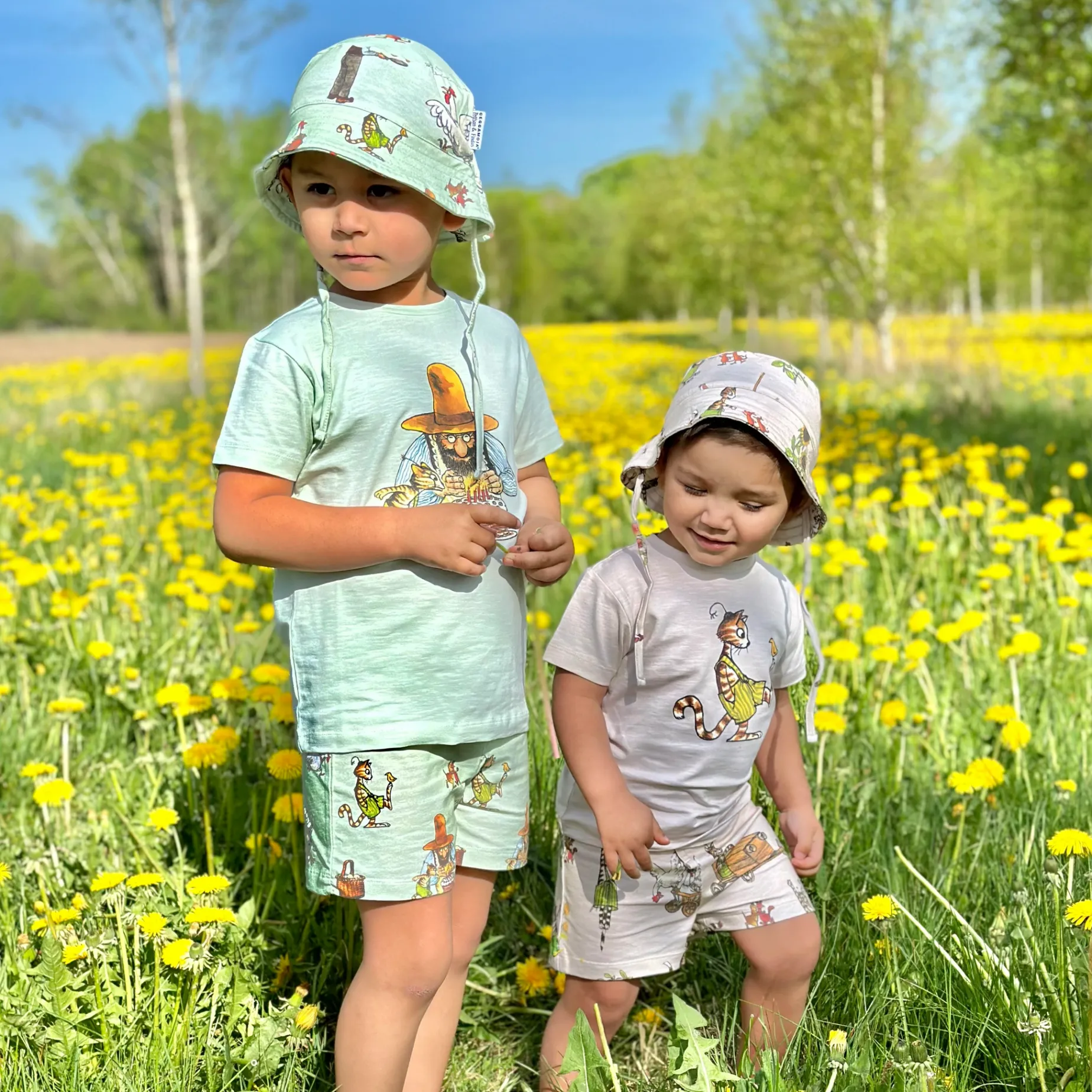 Pyjamas-set Pettson och Findus Grön