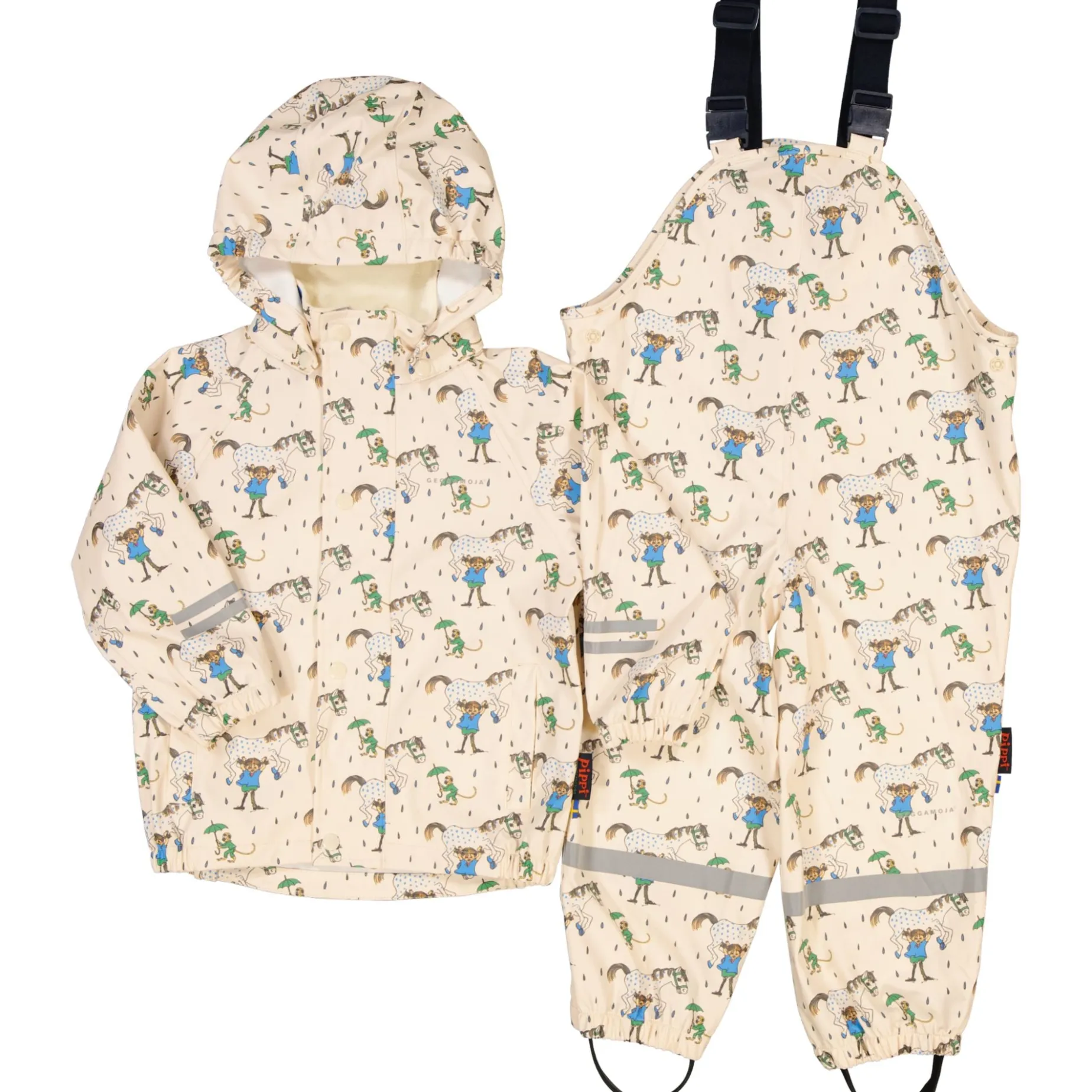 Regnset Pippi Långstrump Beige