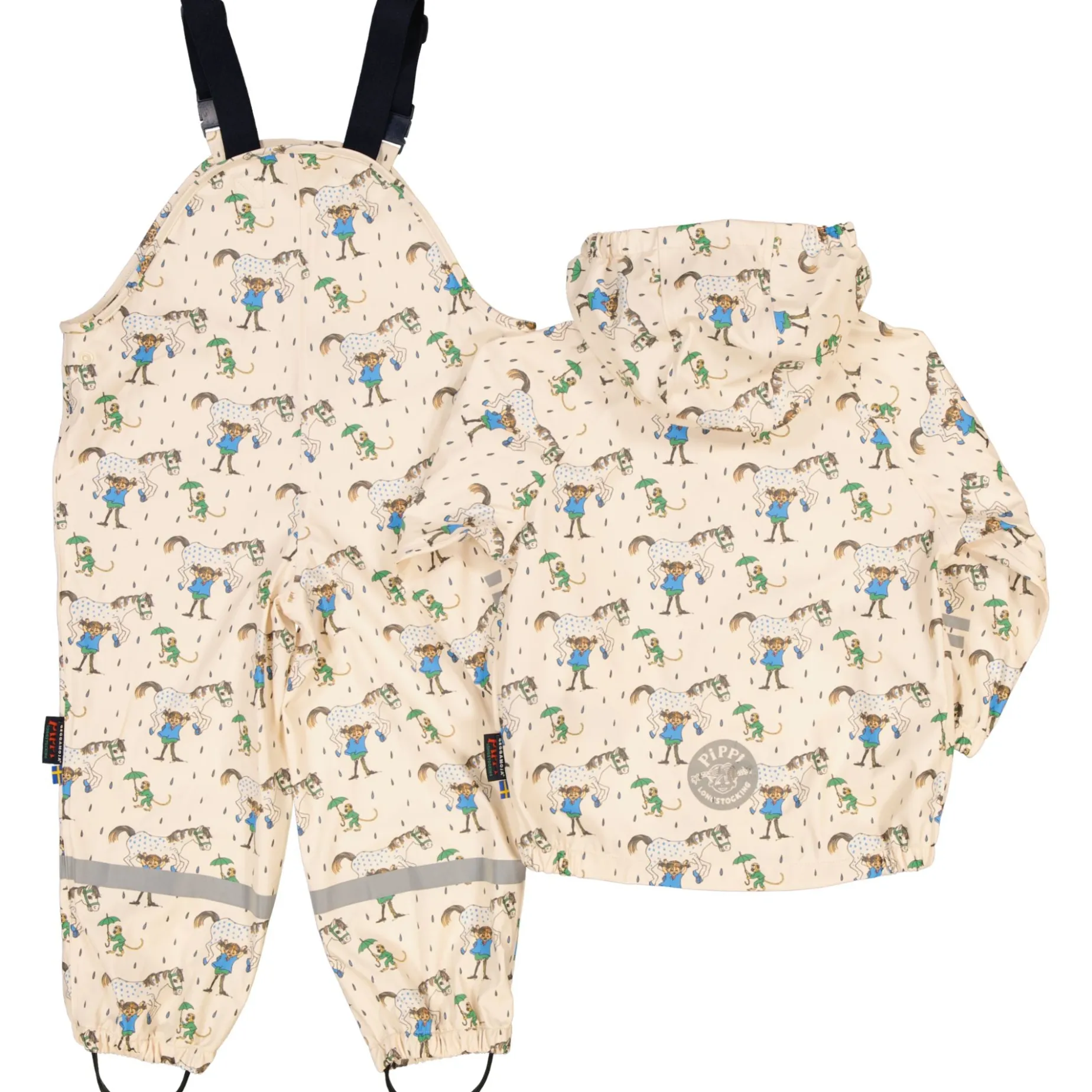 Regnset Pippi Långstrump Beige