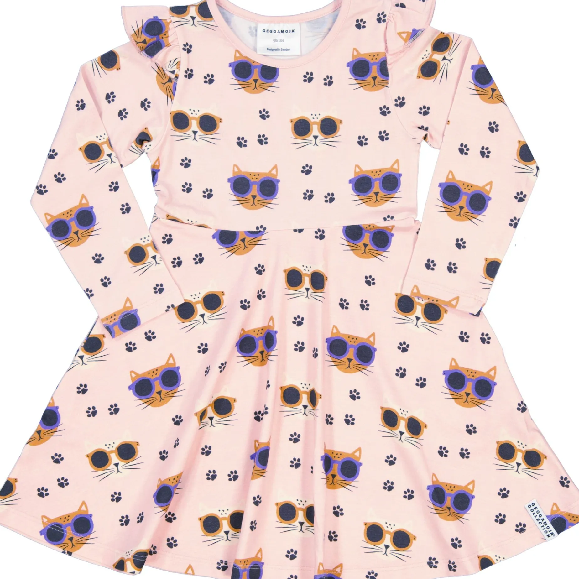Snurrklänning Bambu Cool Cats Rosa
