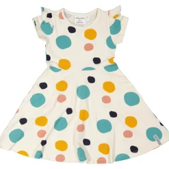 Snurrklänning Bambu Dots Beige