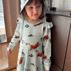 Snurrklänning Mamma Mu och Kråkan Mint/Vit
