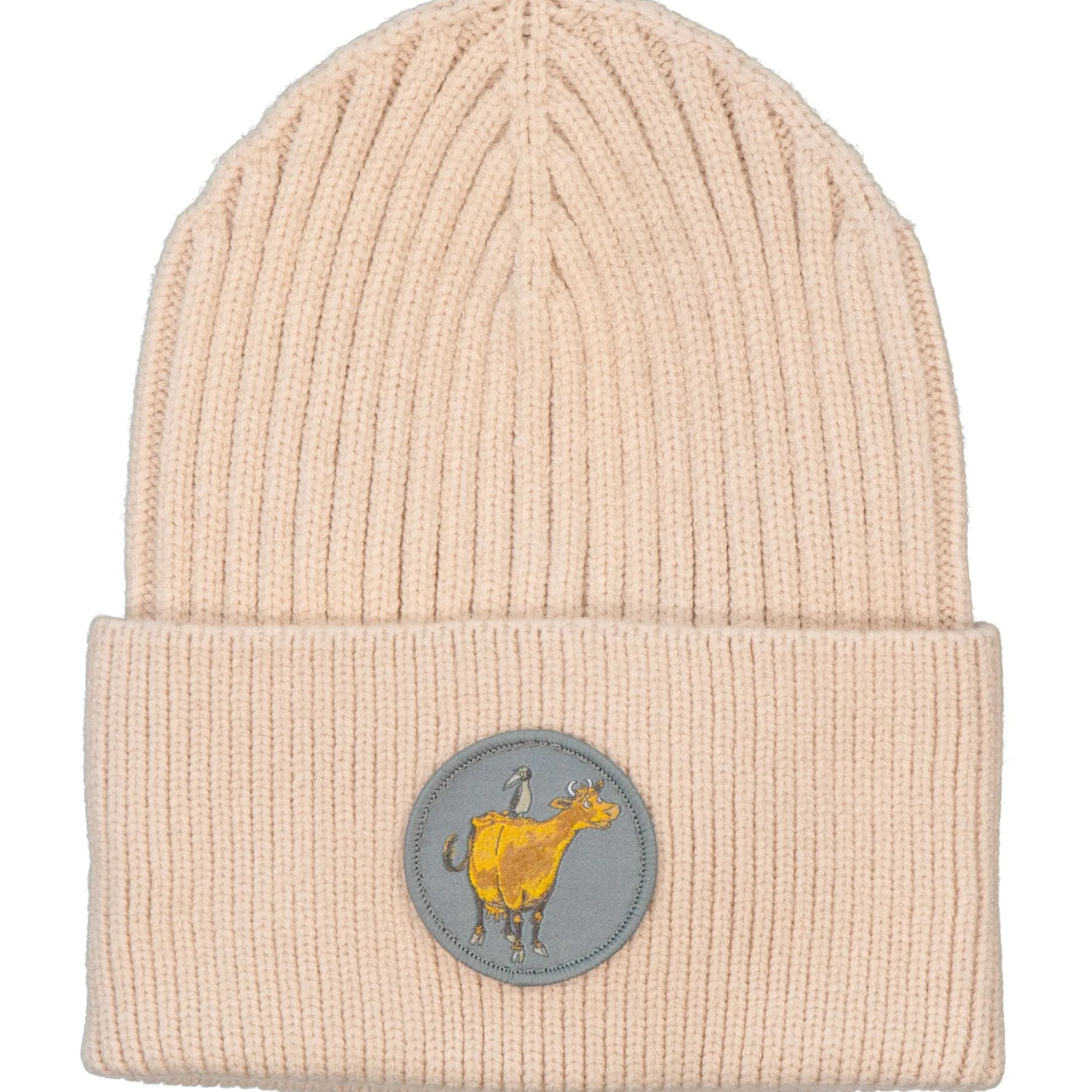 Stickad mössa Mamma Mu och Kråkan Beige