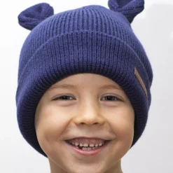 Stickad mössa Öron Navy