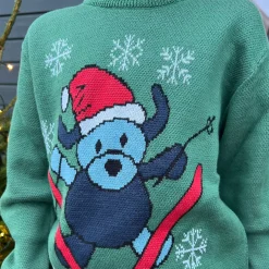 Stickad tröja med Doddi Grön