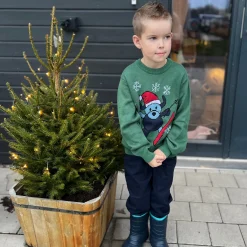 Stickad tröja med Doddi Grön