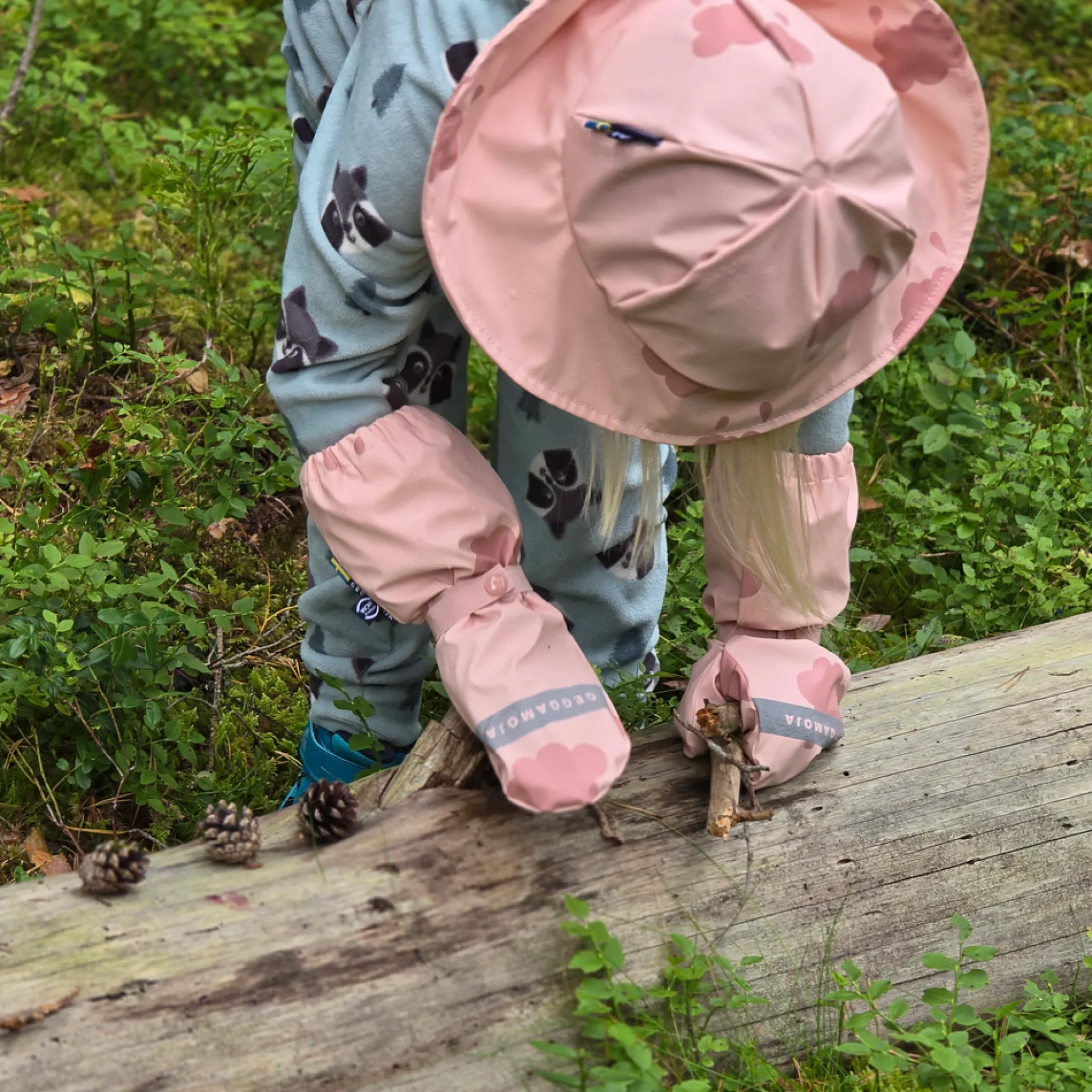 Sydväst /Regnhatt fodrad Moln Rosa
