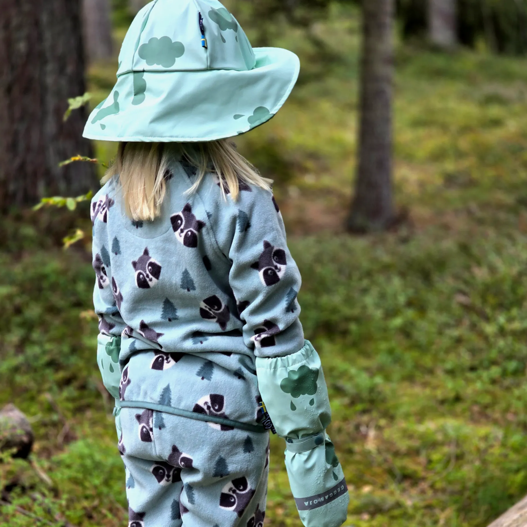 Sydväst /Regnhatt fodrad Moln Mint