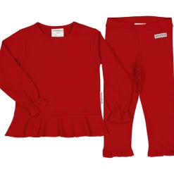 Tröja med leggings Mörkröd