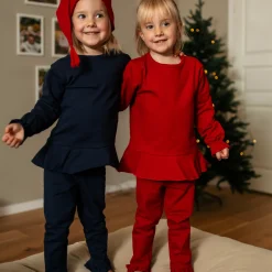 Tröja med leggings Mörkröd