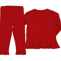 Tröja med leggings Mörkröd