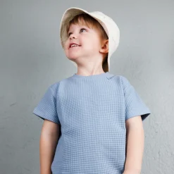T-shirt Waffle Dusty Blue
