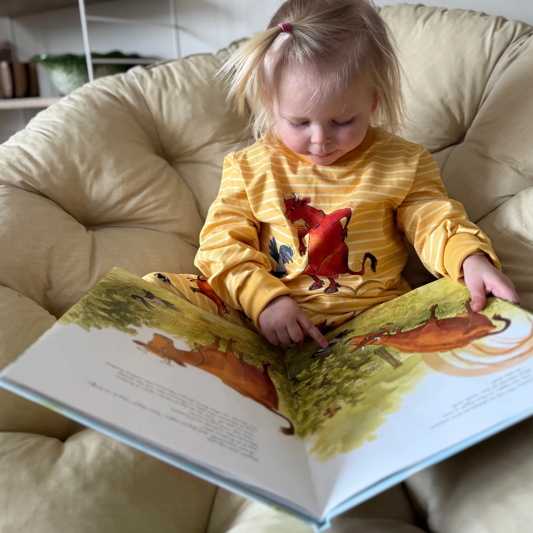Tvådelad Pyjamas Mamma Mu och Kråkan Gul/Vit