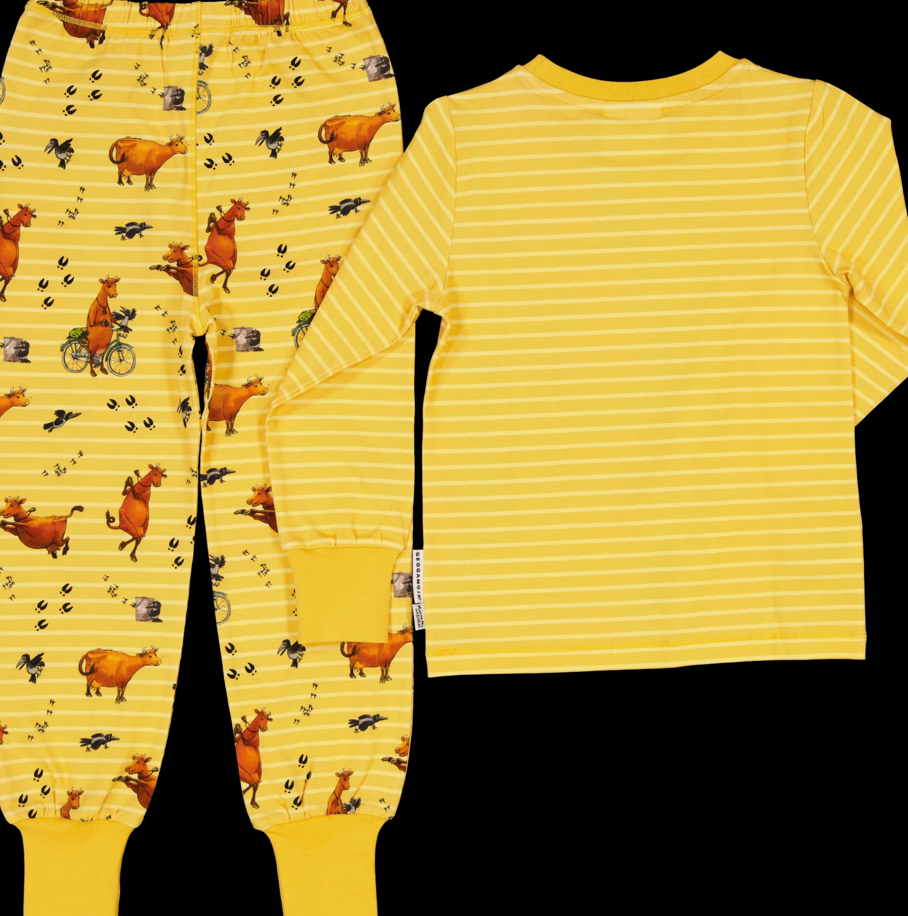 Tvådelad Pyjamas Mamma Mu och Kråkan Gul/Vit