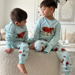 Tvådelad Pyjamas Mamma Mu och Kråkan Mint/Vit