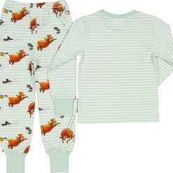 Tvådelad Pyjamas Mamma Mu och Kråkan Mint/Vit