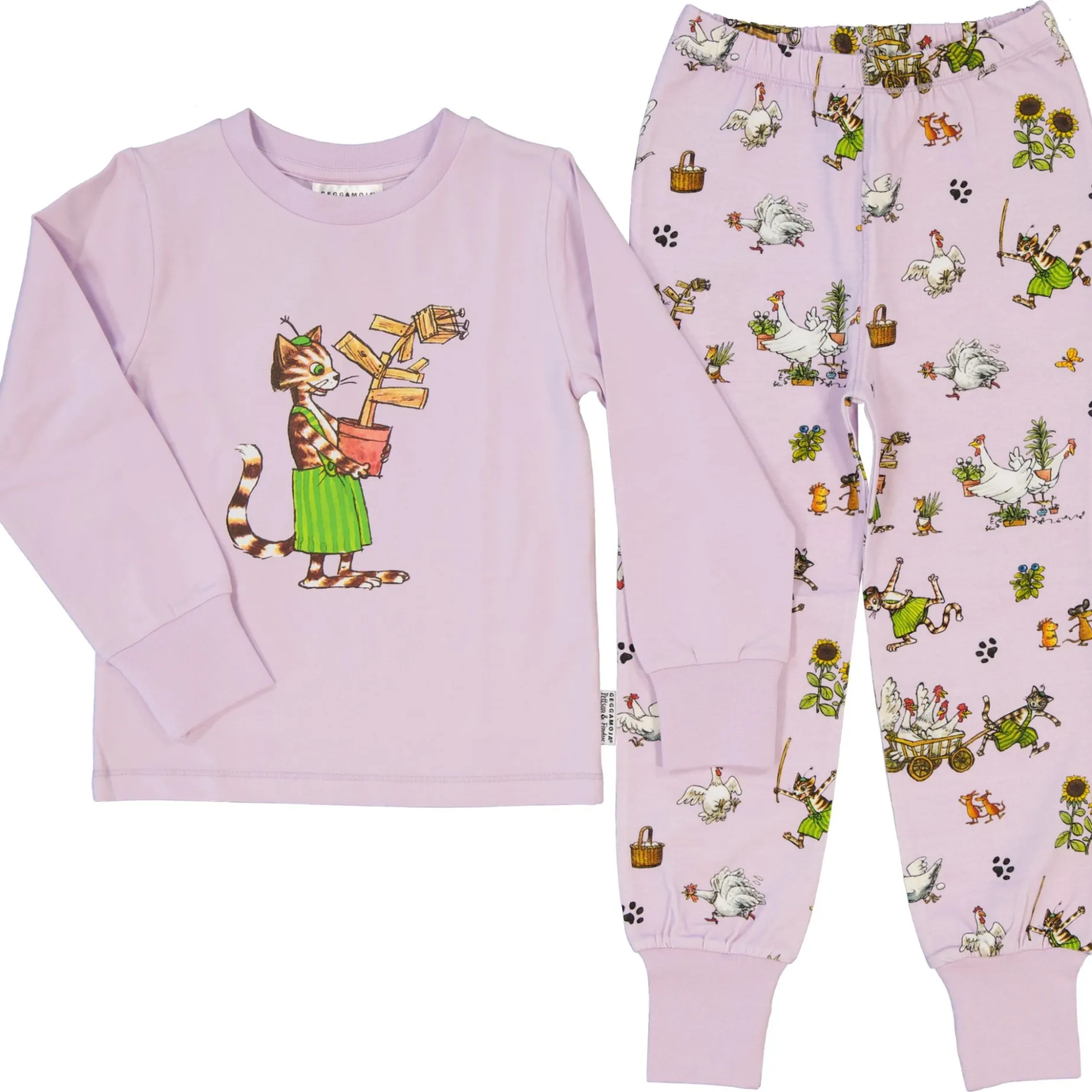 Tvådelad pyjamas Pettson och Findus Lila