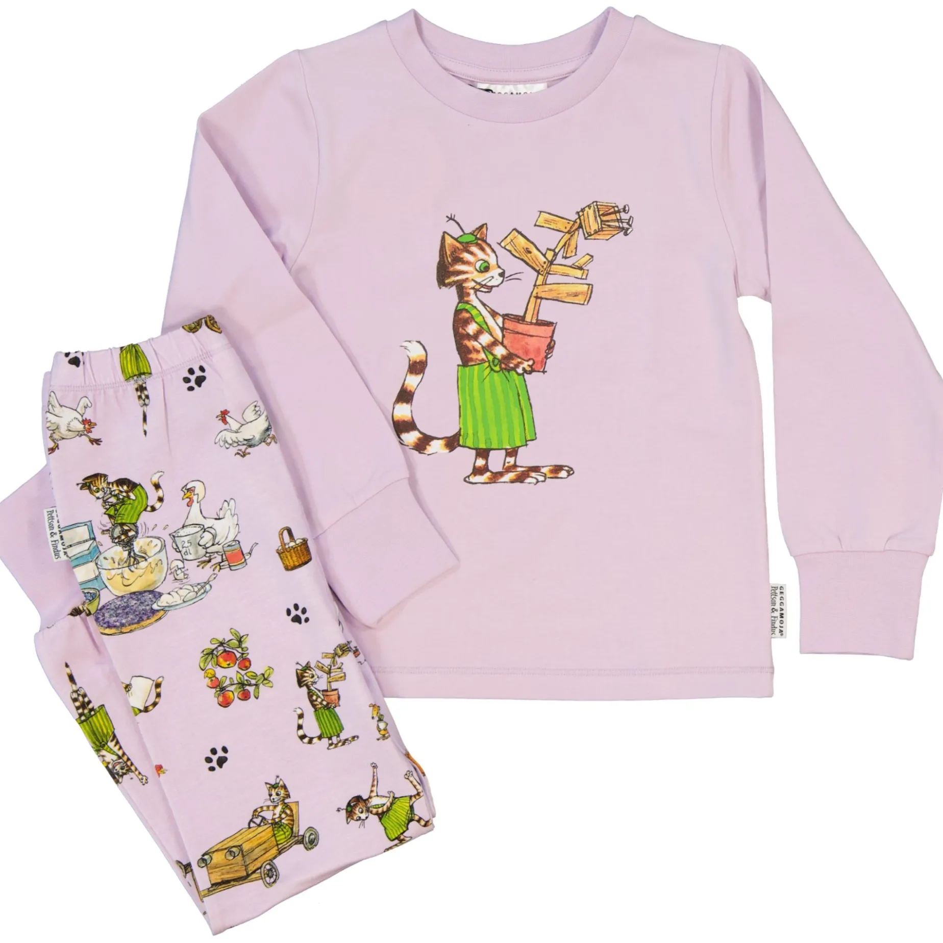 Tvådelad pyjamas Pettson och Findus Lila